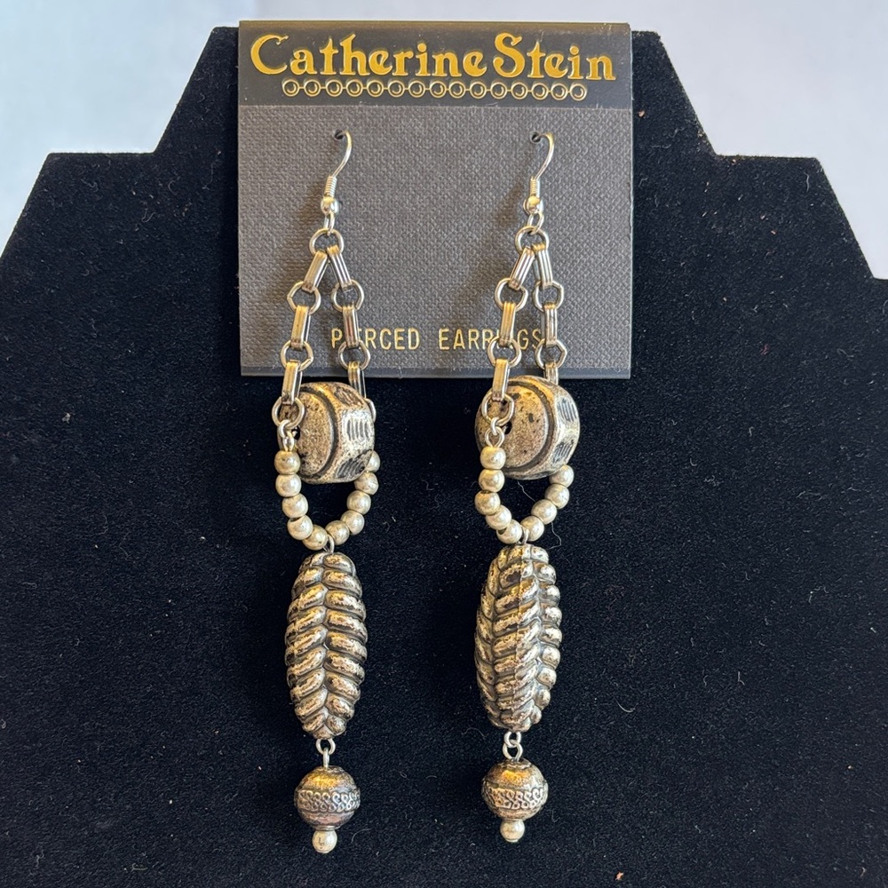 Catherine Stein Silver Dangle Earrings